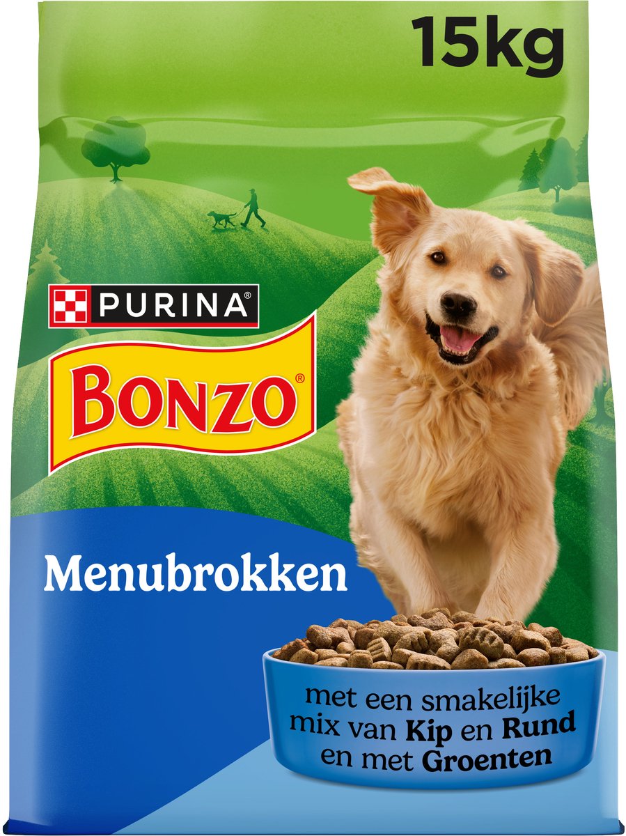 Bonzo Menubrokken Adult Hondenvoer Kip & Groenten (15kg)