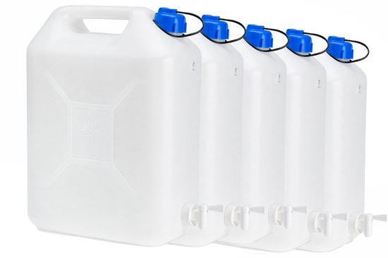 Jerrycan 20 Liter met Kraan — 5-Pack (100L)